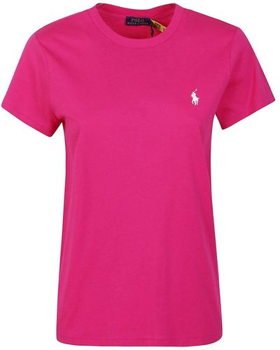 Ralph Lauren Pony Embroidered Crewneck T-shirt - Pink