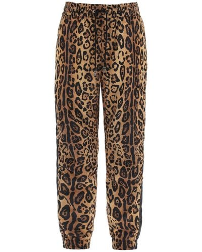 Dolce & Gabbana Leopard Printed Drawstring Trousers - Multicolour