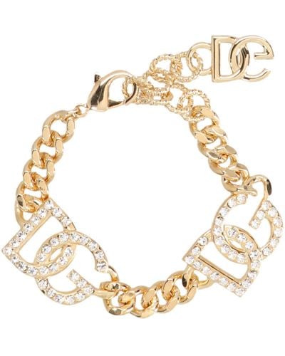 Dolce & Gabbana Crystal Logo Bracelet - Metallic