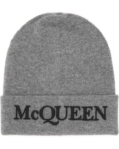 Alexander McQueen Knitted Beanie Hat - Gray