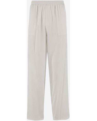 Wild Cashmere Stretch Silk Trousers - White