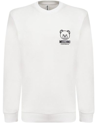 Moschino Teddy Bear Detailed Crewneck Sweatshirt - White