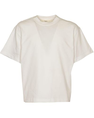 Séfr Cropped Round Neck T-Shirt - White