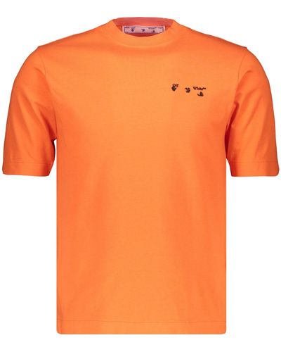 Off-White c/o Virgil Abloh Logo Cotton T-Shirt - Orange