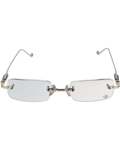 Chrome Hearts Rectangle Lens Thin Temple Glasses - Metallic