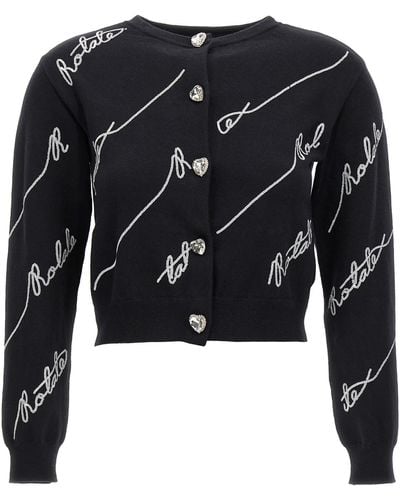 ROTATE BIRGER CHRISTENSEN Sequin Logo Sweater - Black