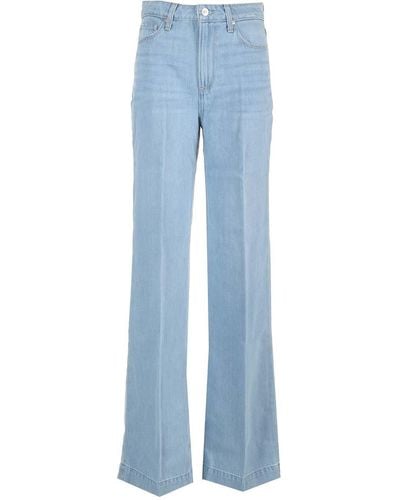 PAIGE Harper High-Waist Wide-Leg Jeans - Blue