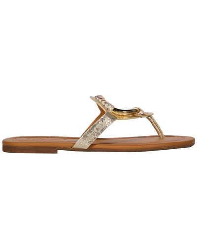 See By Chloé Metallic Leather Thong-sandals