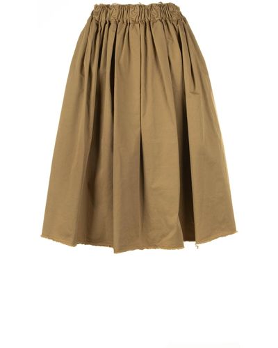 Myths Khaki Midi Skirt - Natural