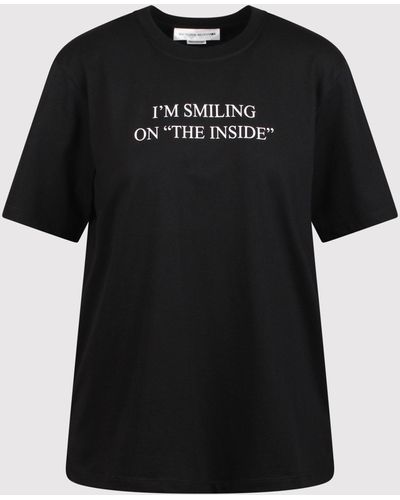 Victoria Beckham Slogan-Print T-Shirt - Black