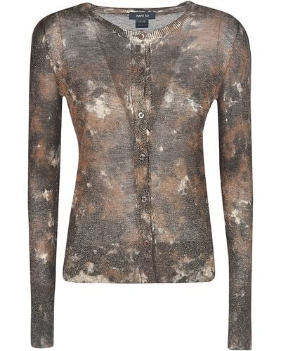 Avant Toi All-over Printed Cardigan - Grey