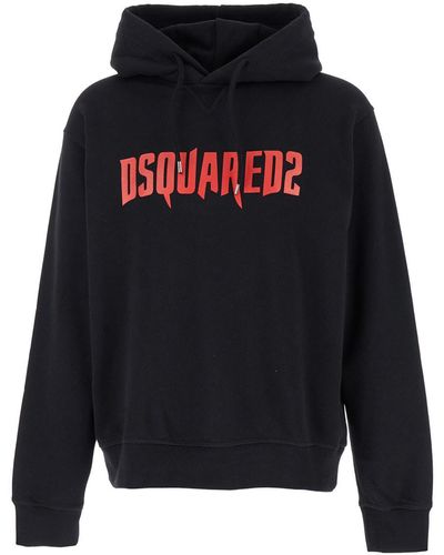 DSquared² Hoodie With Logo Print - Black