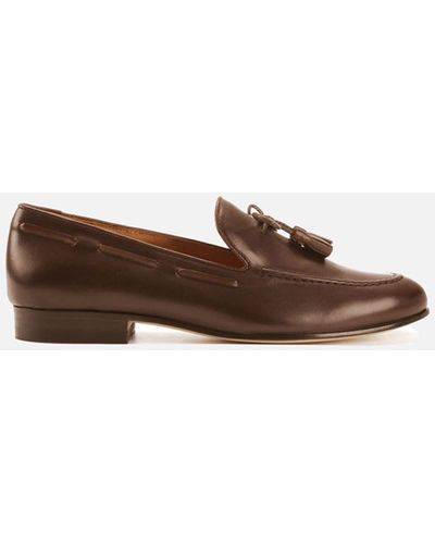 CB Made In Italy Leather Flats Todi - Brown