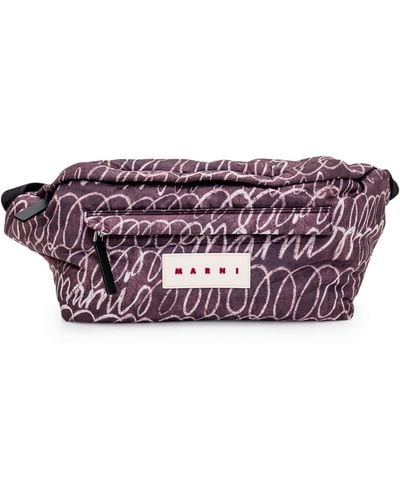 Marni Fanny Pack With Logo - Purple