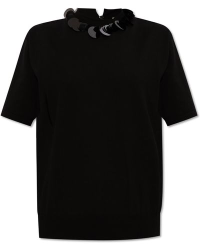 Jil Sander Top With Sequins - Black