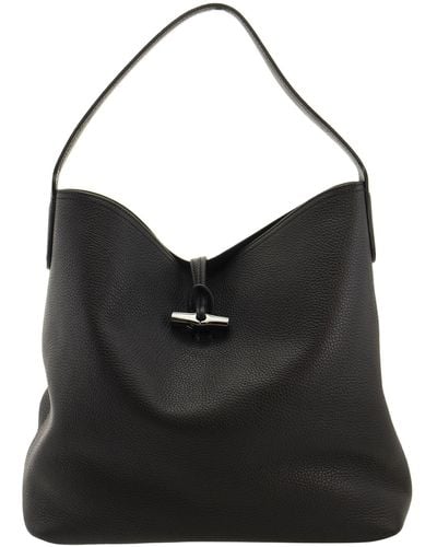 Longchamp Roseau- Hobo Bag - Black