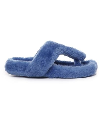 Loewe Comfortable Shearling Sandal - Blue