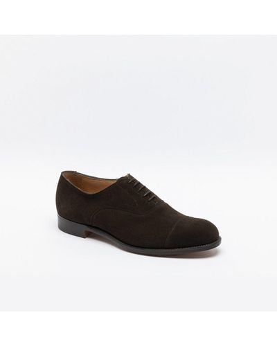 Cheaney Bitter Chocolate Suede Shoe - Black