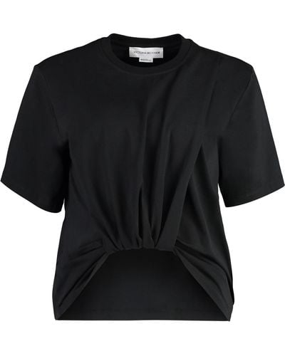Victoria Beckham Victoria Beckham Cotton Crew-neck T-shirt - Black