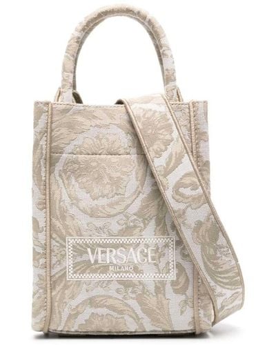 Versace Athena Barocco Mini Top Handle Bag - Natural