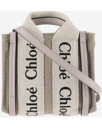 Chloé Nano Woody Tote Bag - Metallic
