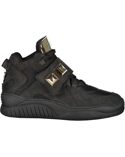 Philipp Plein Leather High-Top Sneakers - Black