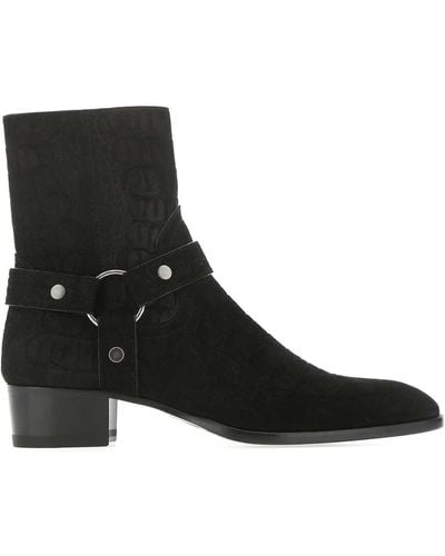 Saint Laurent Suede Boots - Black