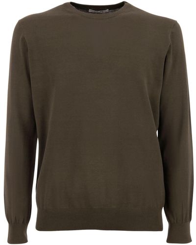 Kangra Cotton Ribbed Sweater - Green