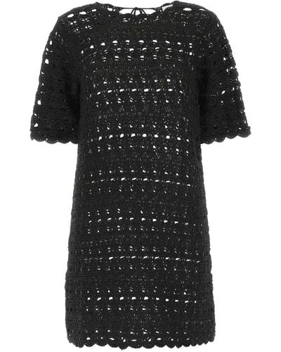 Ganni Crochet Mini Dress - Black