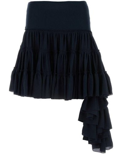 Loewe Midnight Silk Mini Skirt - Blue