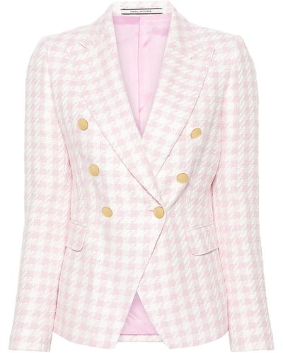 Tagliatore And Linen Blend Blazer - Pink