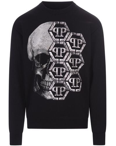 Philipp Plein Skull And Plein Sweatshirt In - Black