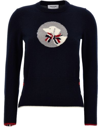 Thom Browne 'Hector & Bow' Jumper - Blue