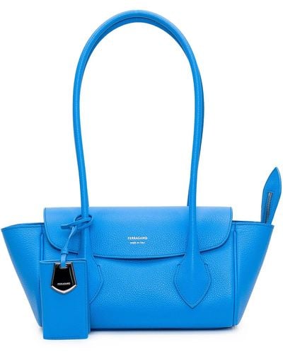 Ferragamo East-West Tote Bag (S) - Blue