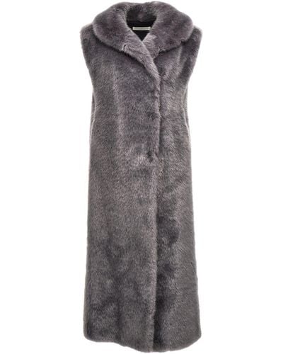 Philosophy Di Lorenzo Serafini Extra Long Faux Fur Vest - Gray