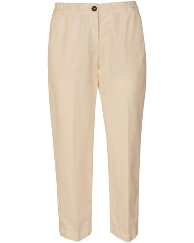 Massimo Alba Button Fitted Trousers - Natural