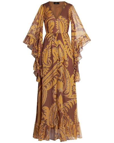 Etro Printed Maxi Dress - Brown