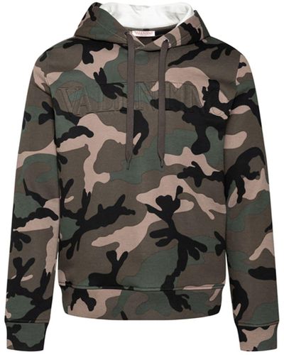 Valentino Camouflage Pattern Hoodie Sweatshirt - Black