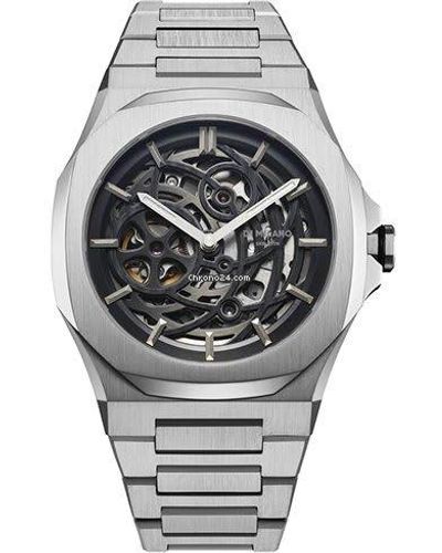 D1 Milano Skeleton Silver Watches - Gray
