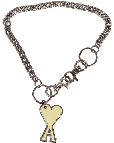 Ami Paris Logo Chain Necklace - Metallic
