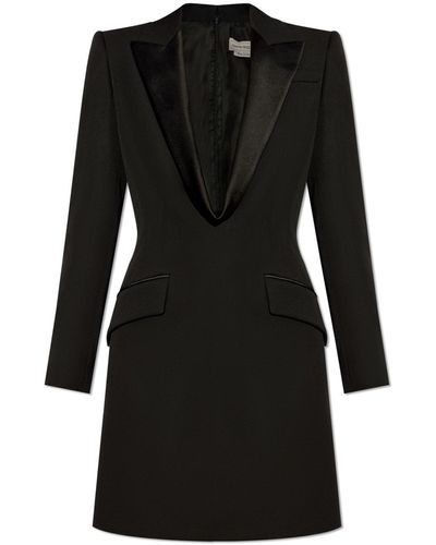 Alexander McQueen Dress With Lapels - Black