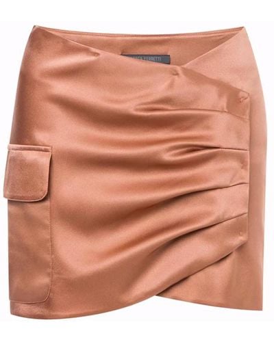 Alberta Ferretti Satin Miniskirt - Pink