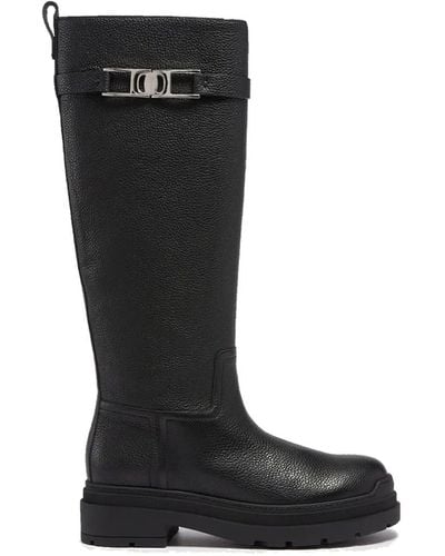 Ferragamo Leather Boots - Black