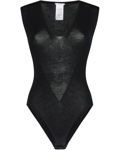 Wolford Aurora Wool Knit Bodysuit - Black