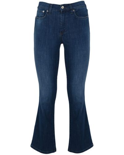 Roy Rogers Flare Cropped Jeans - Blue