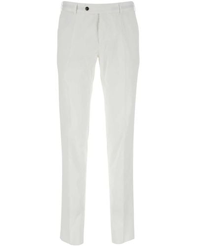 PT01 White Stretch Cotton Pant
