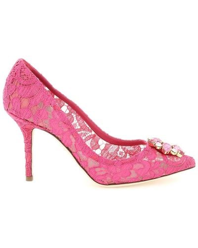 Dolce & Gabbana Bellucci Lace Pump - Pink