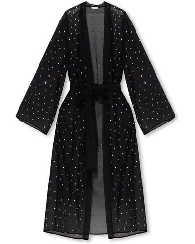 Oséree Crystal Embellished Tie-front Dress - Black