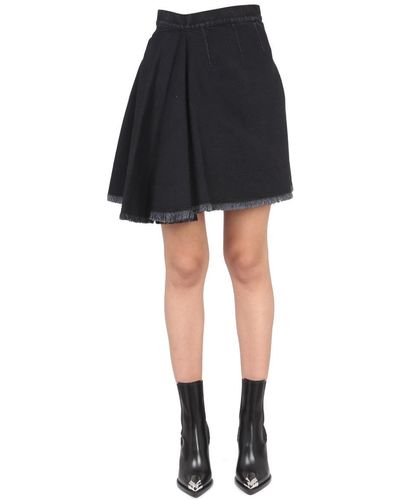 Alexander McQueen Asymmetrical Mini Skirt - Black