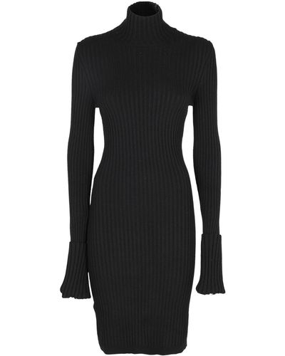 Rabanne Roll-neck Ribbed-knit Dress - Black